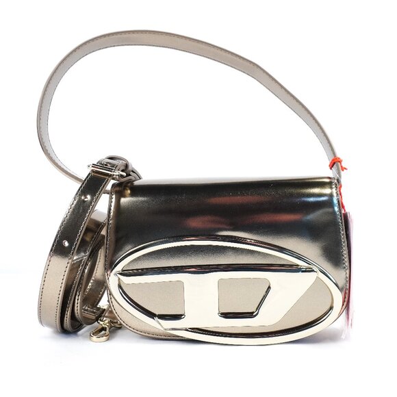 Diesel 1DR Iconic Top Handle Shoulder Bag In Bronze Mirrored Leather - NWD - Picture 1 of 12